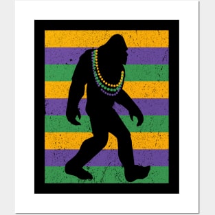 Bigfoot Mardi Gras Sasquatch Posters and Art